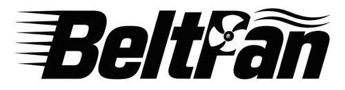 The black 'BeltFan' logo with a stylized fan graphic integrated into the letter 't', set against a solid white background.